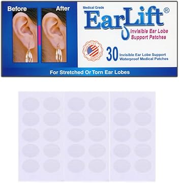 Original EARLIFT USA "Invisible Ear Lobe Support Waterproof Medical Patches"