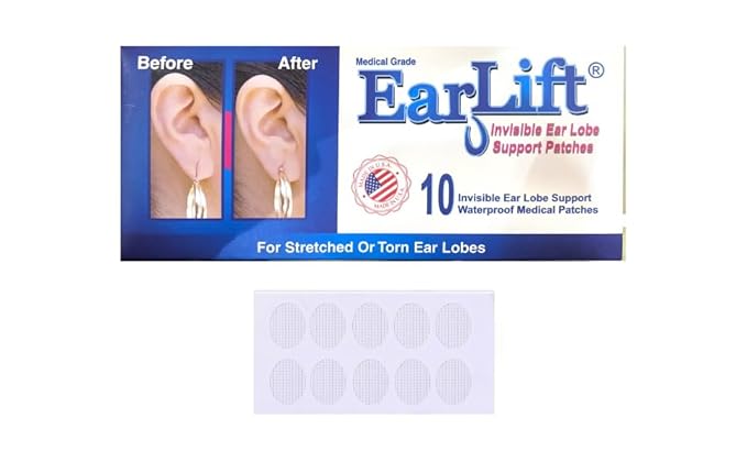 Original EARLIFT USA "Invisible Ear Lobe Support Waterproof Medical Patches"