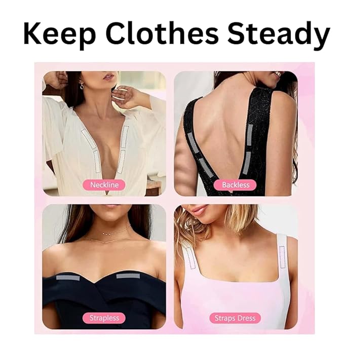 Invisible Double Sided Tape for Fashion, Clothing and Body (60 Strip)
